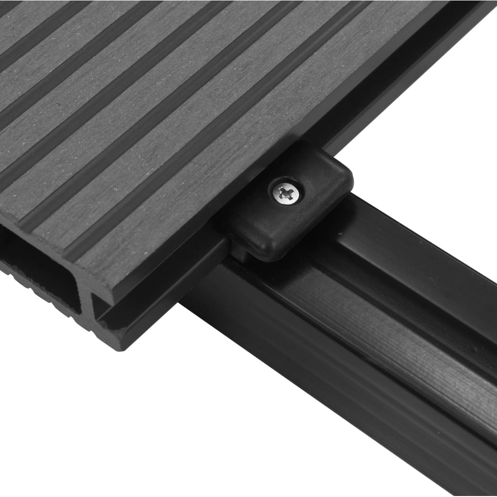 WPC Decking Boards with Accessories 25 m² 4 m Grey